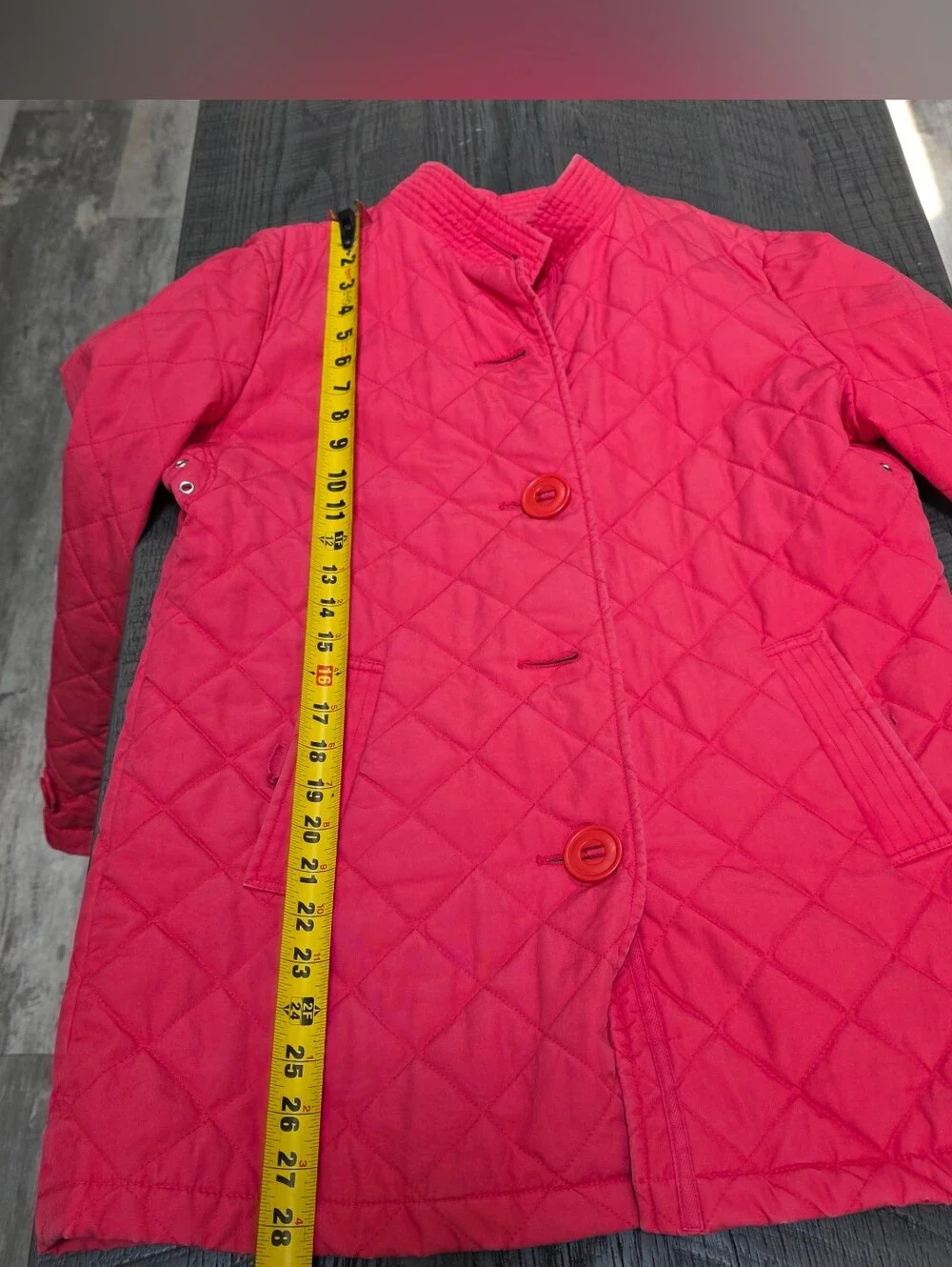 Jones New York Quilted Cotton Button-Front Jacket in Coral Pink (Sz:M)